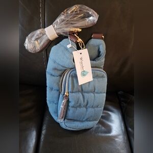 WanderFull Blue Quilted Crossbody Bag NEW!